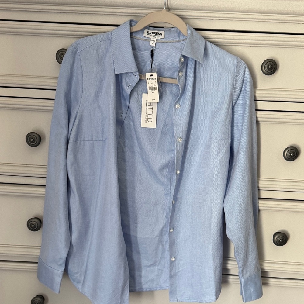 Express Men's Sky Blue Dress Shirt